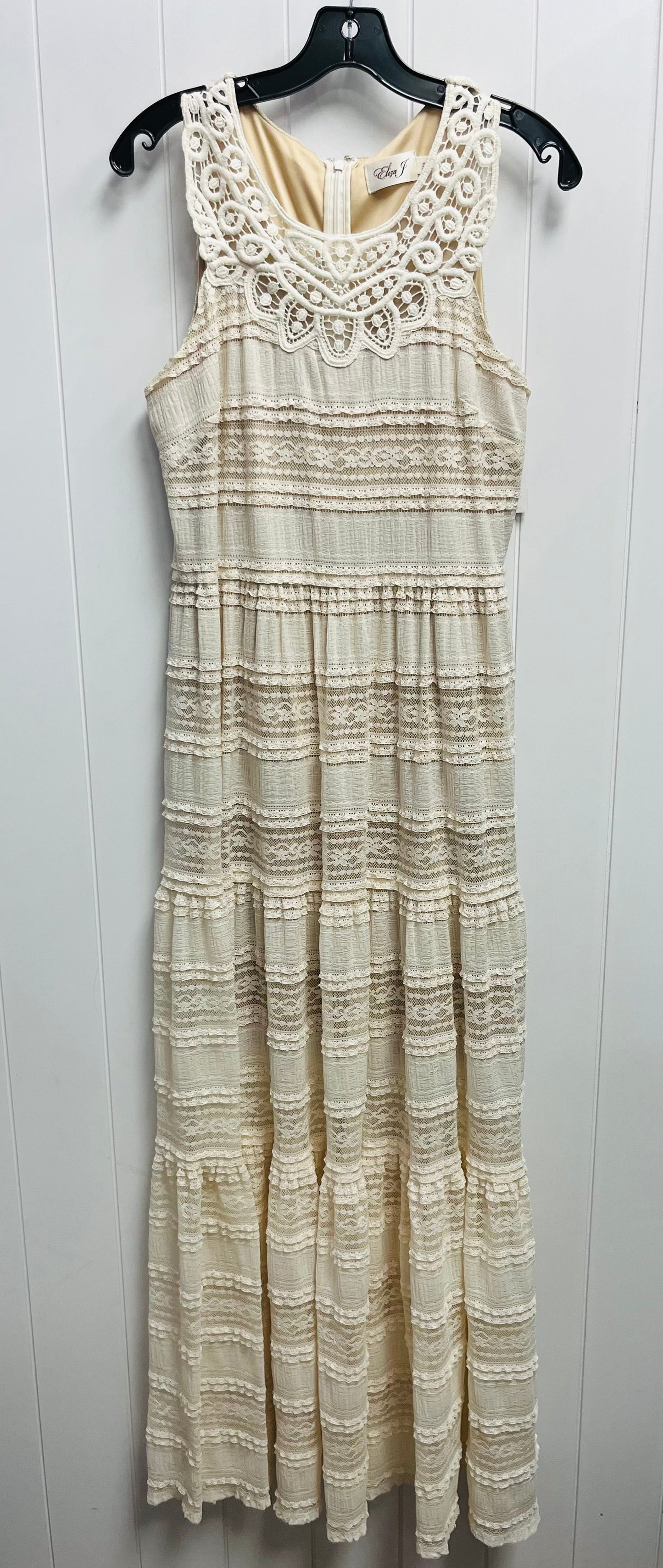 Dress Party Long By Eliza J In Cream, Size: 10