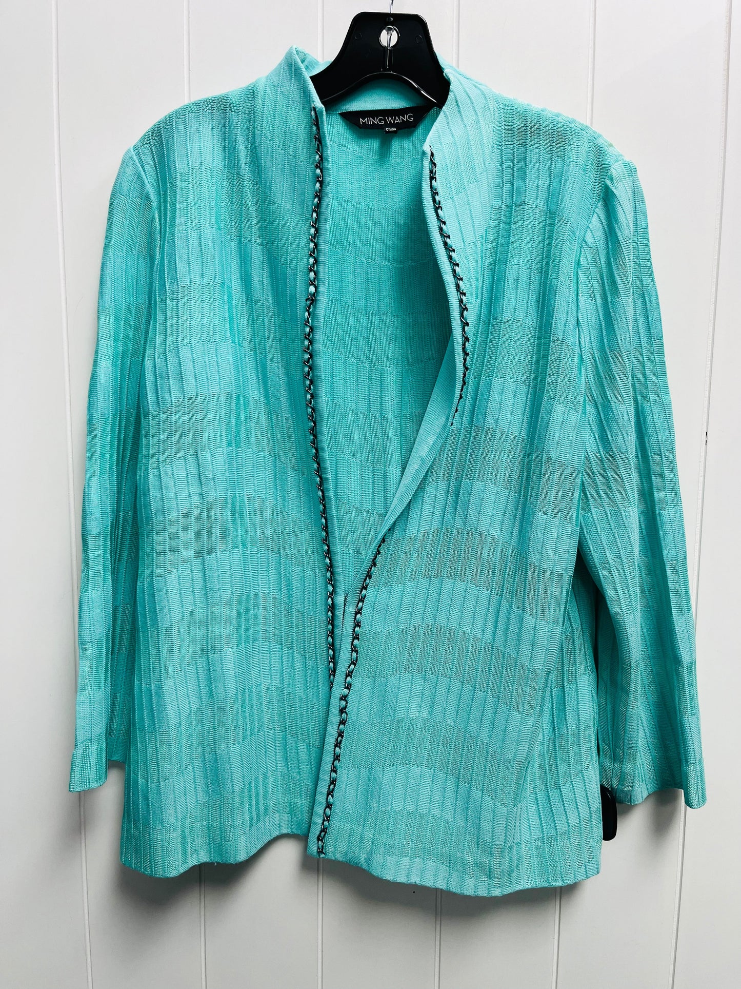 Sweater Cardigan By Ming Wang In Teal, Size: M