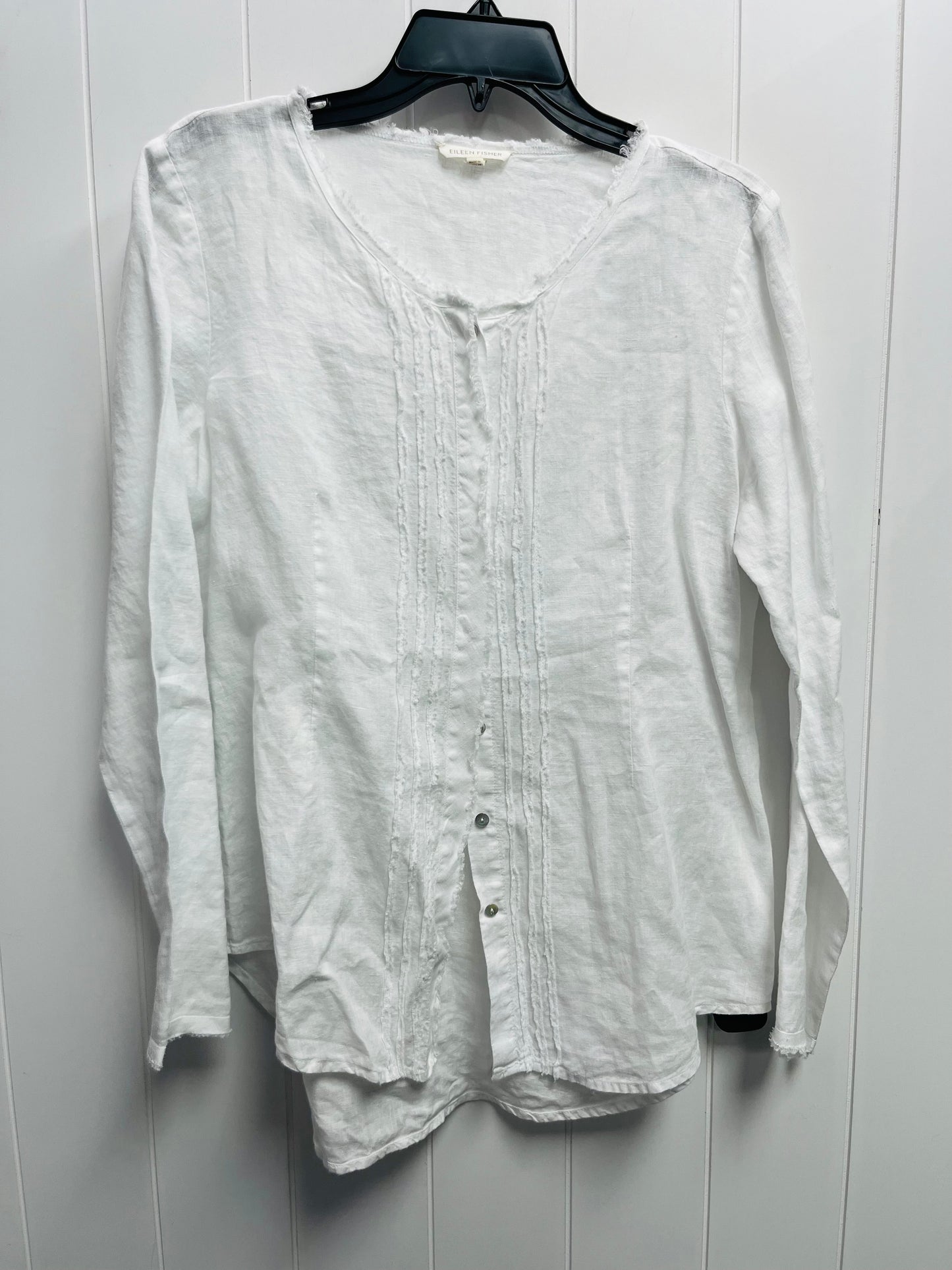 Top Long Sleeve By Eileen Fisher In White, Size: S