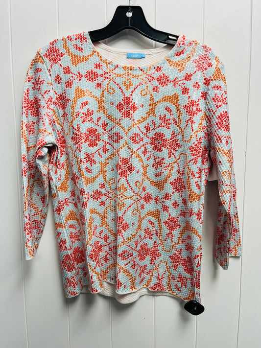 Top Long Sleeve By J Mclaughlin In Orange & Red, Size: M