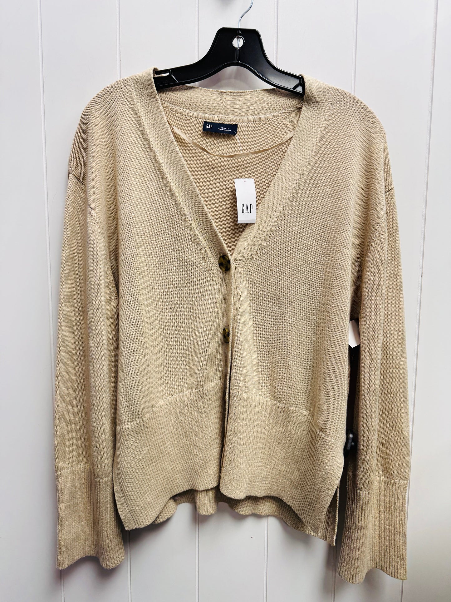 Sweater Cardigan By Gap In Cream, Size: Xs