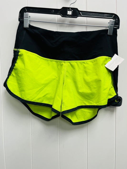 Athletic Shorts By Lululemon In Black & Green, Size: 4