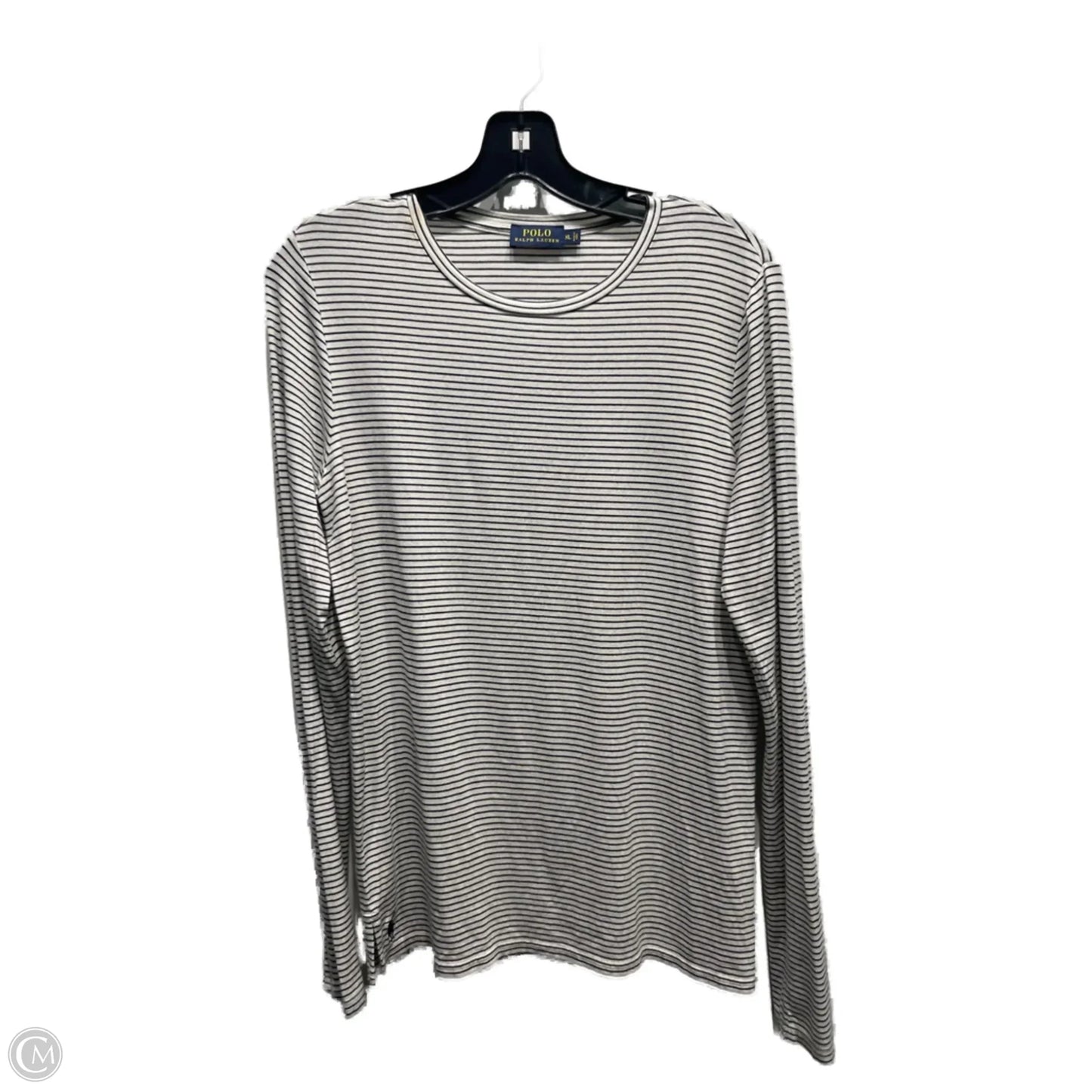 Top Long Sleeve Basic By Polo Ralph Lauren In Black & White, Size: Xl