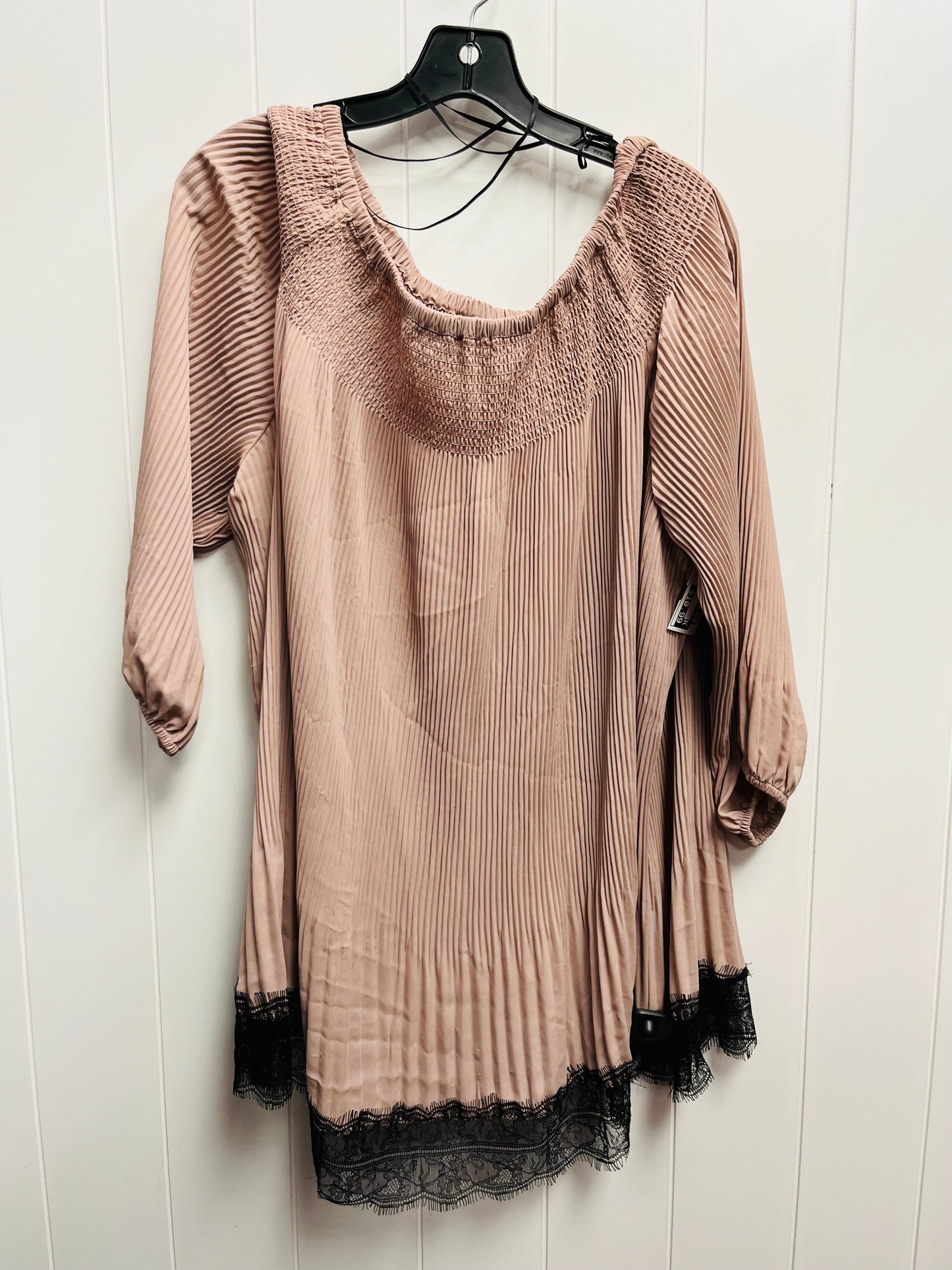 Top Long Sleeve By Boutique + In Brown, Size: 2x