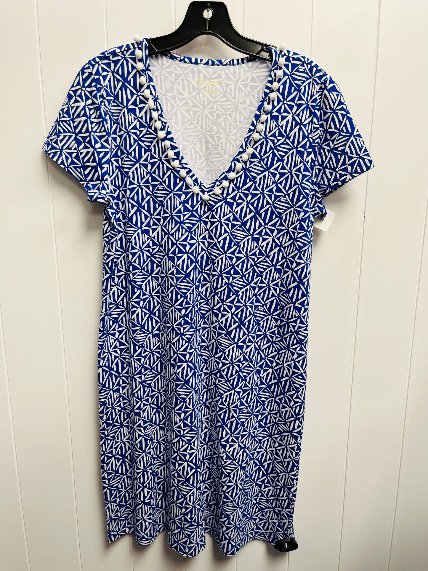 Dress Designer By Lilly Pulitzer In Blue & White, Size: M