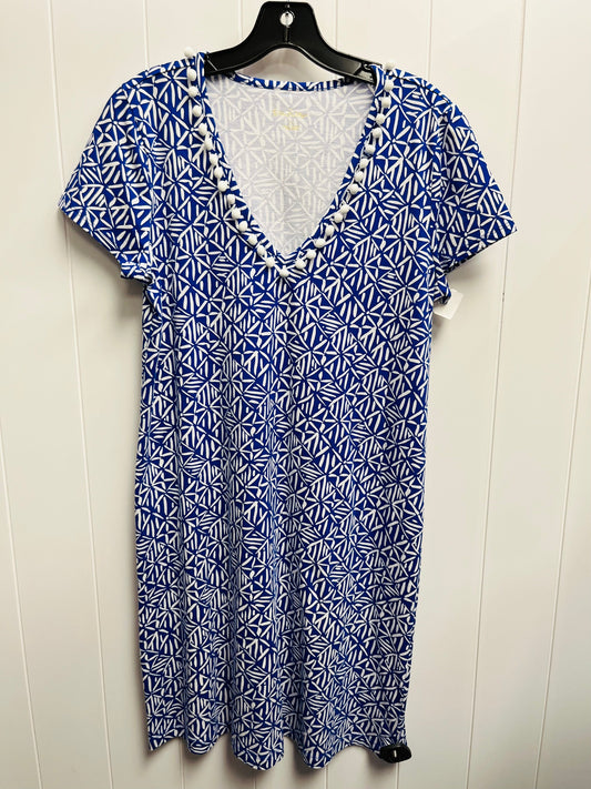 Dress Designer By Lilly Pulitzer In Blue & White, Size: M