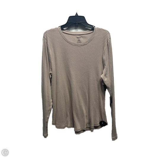 Top Long Sleeve Basic By Sonoma In Taupe, Size: Xxl