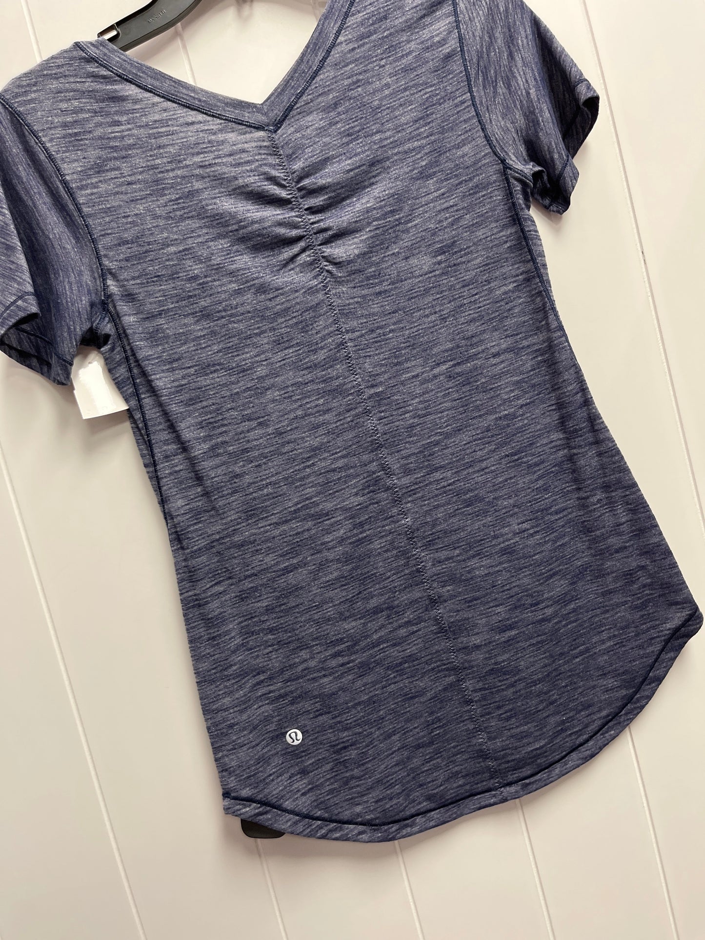 Athletic Top Short Sleeve By Lululemon In Blue, Size: Xs