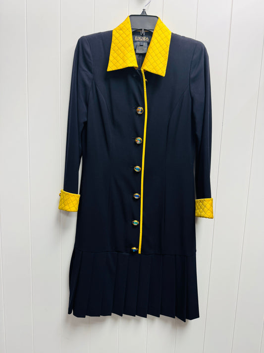 Dress Designer By Escada In Black & Yellow, Size: Xs