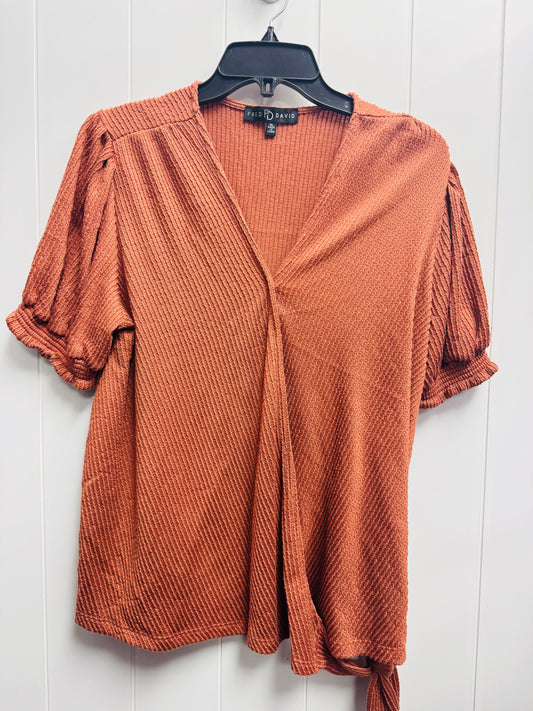 Top Short Sleeve By Fred David In Orange, Size: Xl