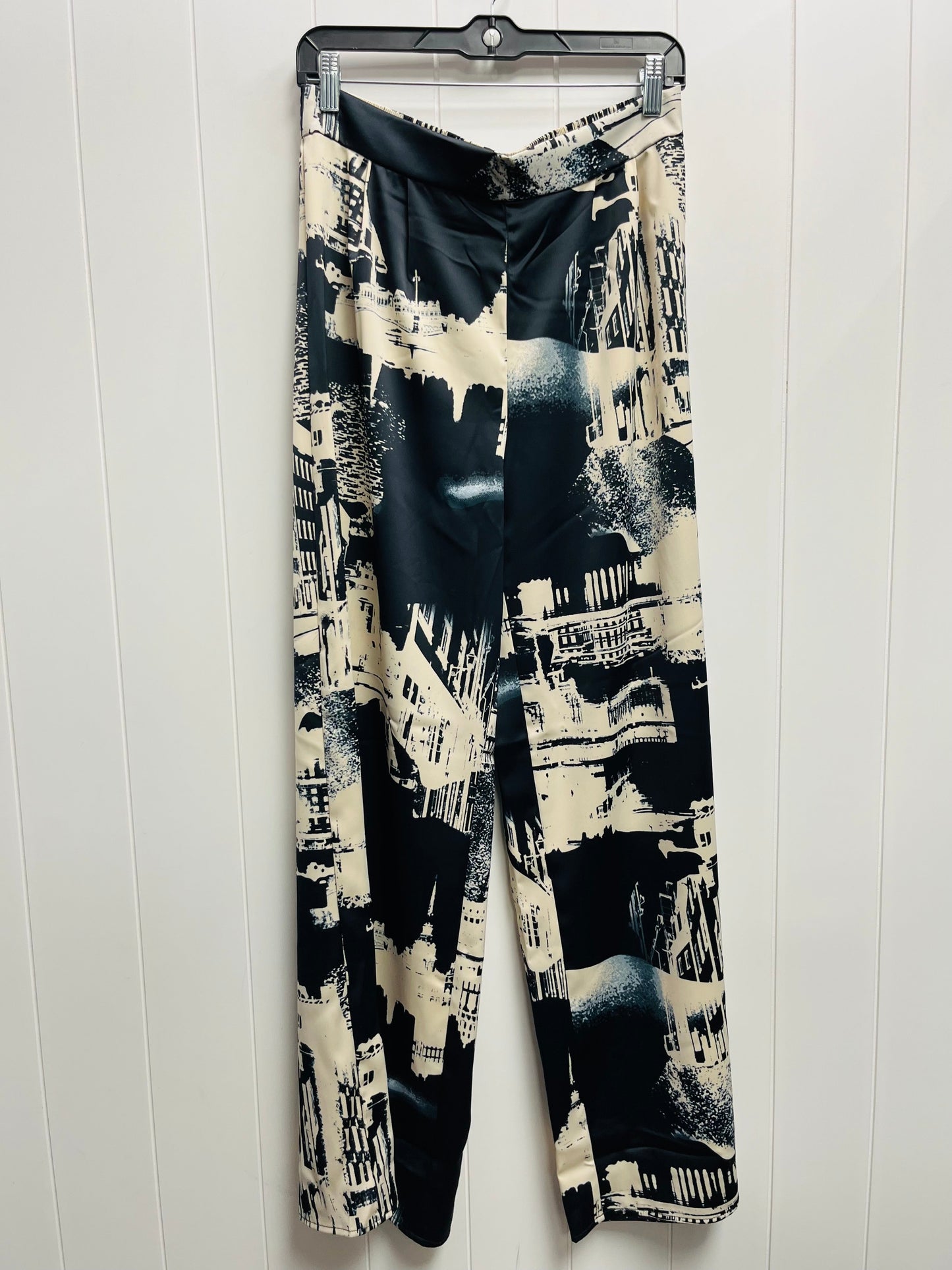 Pants Wide Leg By H&m In Black & Cream, Size: 8