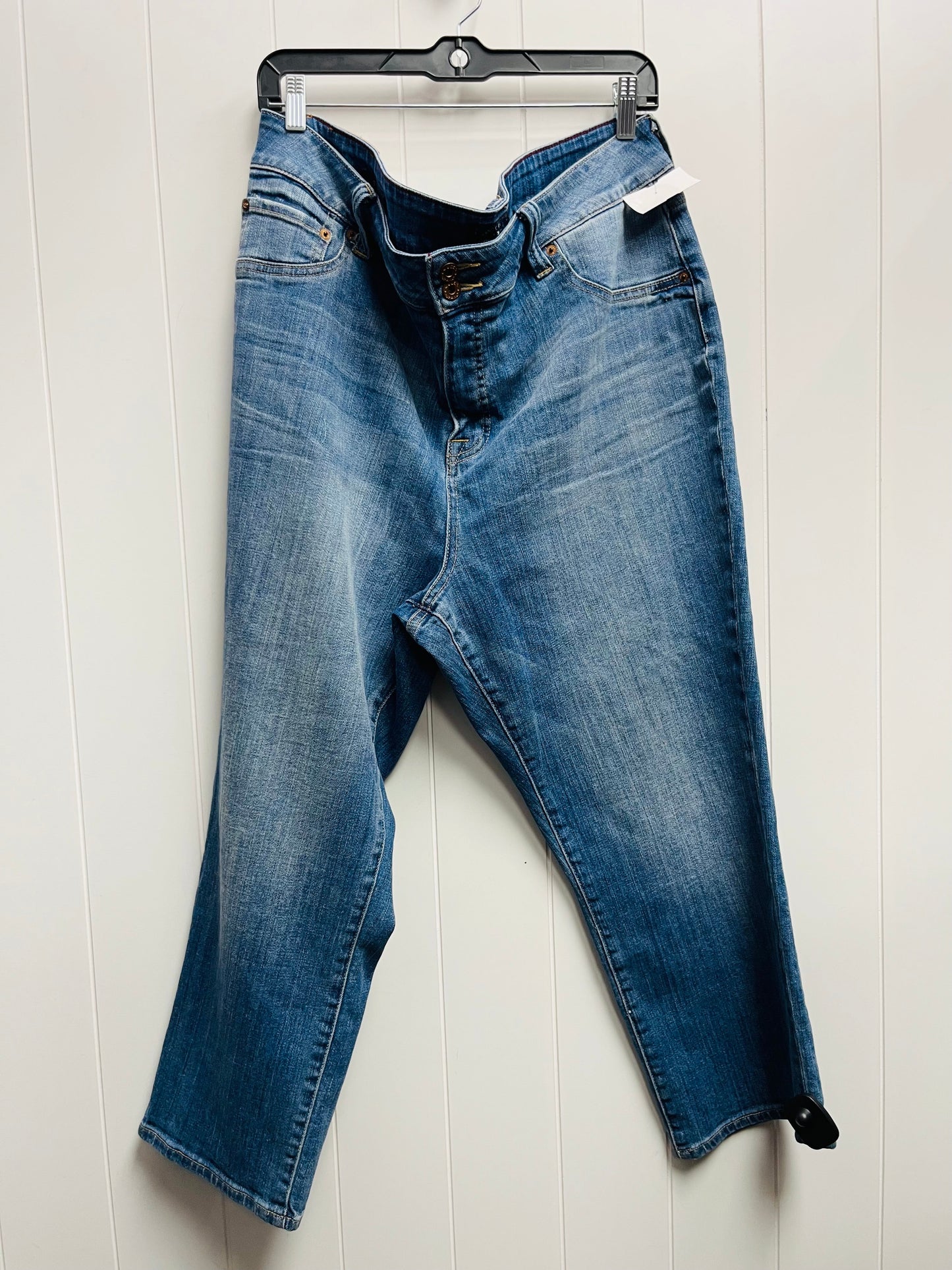 Jeans Cropped By Lucky Brand In Blue Denim, Size: 20