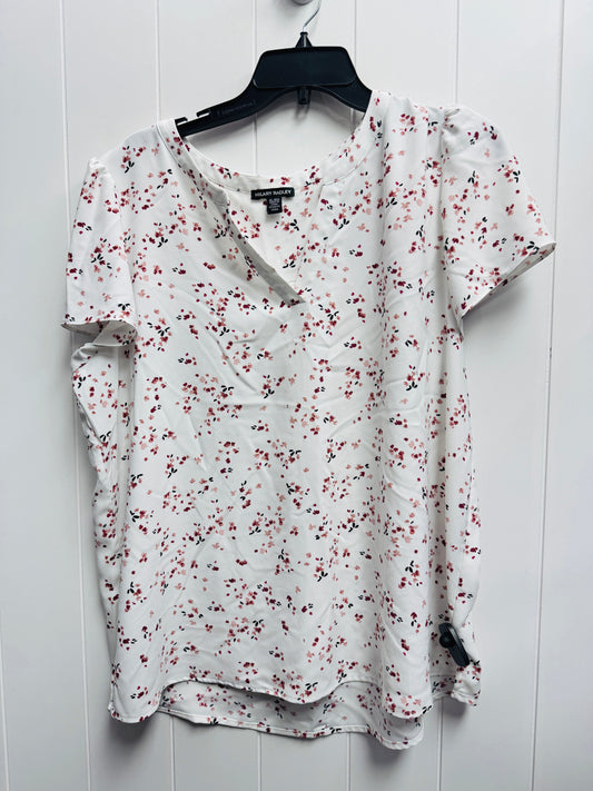 Top Short Sleeve By Hilary Radley In Pink & White, Size: Xl