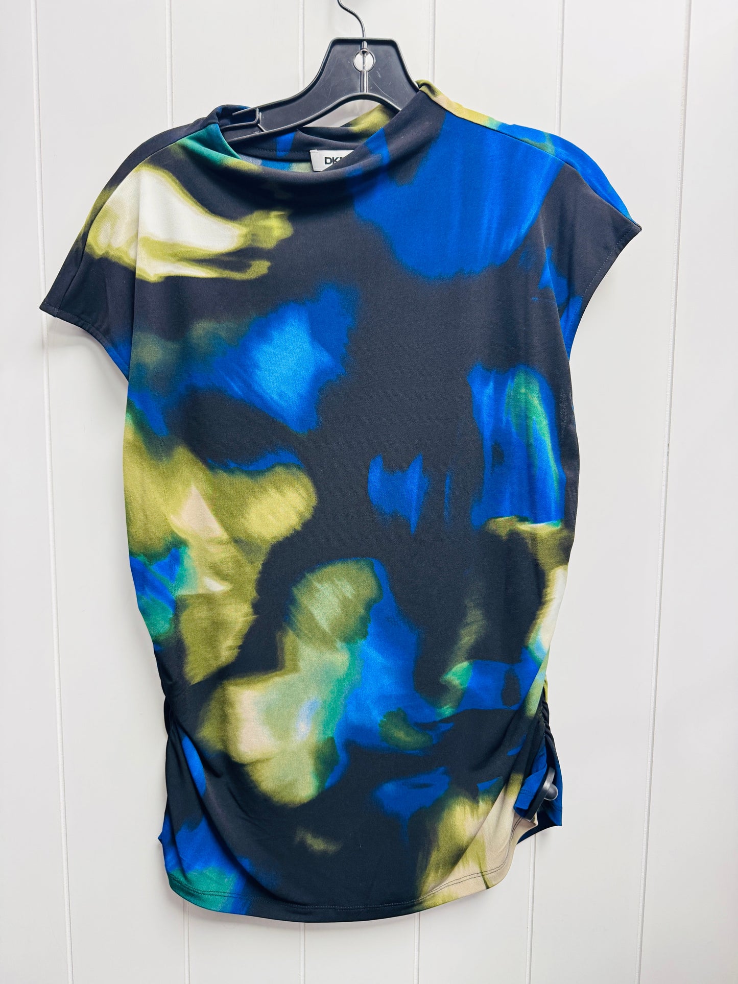 Top Short Sleeve By Dkny In Black & Blue, Size: Xl