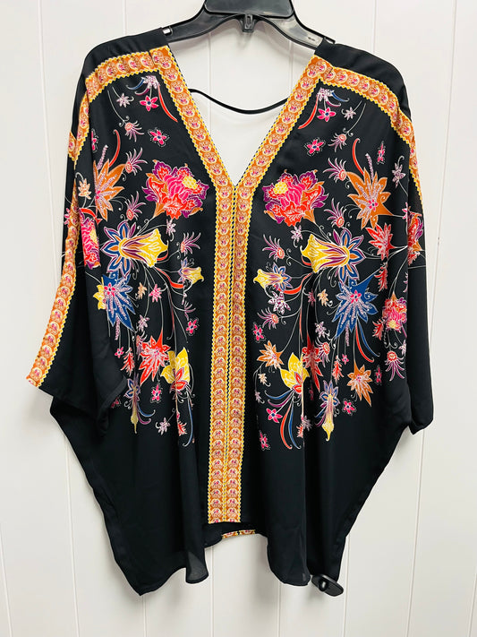 Top Short Sleeve By Rose And Olive In Black & Orange, Size: 1x