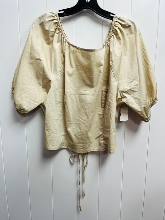 Blouse Short Sleeve By New York And Co In Cream, Size: Xxl