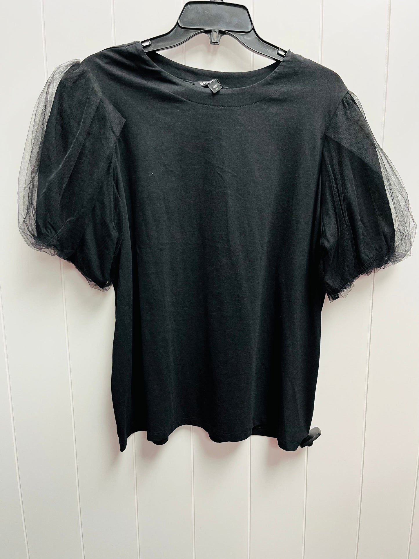 Blouse Short Sleeve By Express In Black, Size: Xl