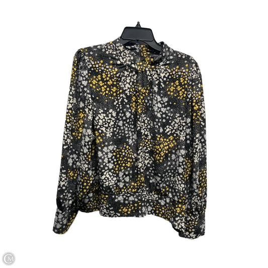 Top Long Sleeve By Ann Taylor In Black & Yellow, Size: Xl