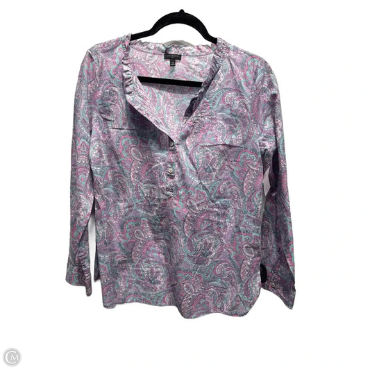 Top Long Sleeve By Talbots In Blue & Pink, Size: Mp