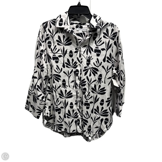 Top Long Sleeve By Chicos In Black & White, Size: 8