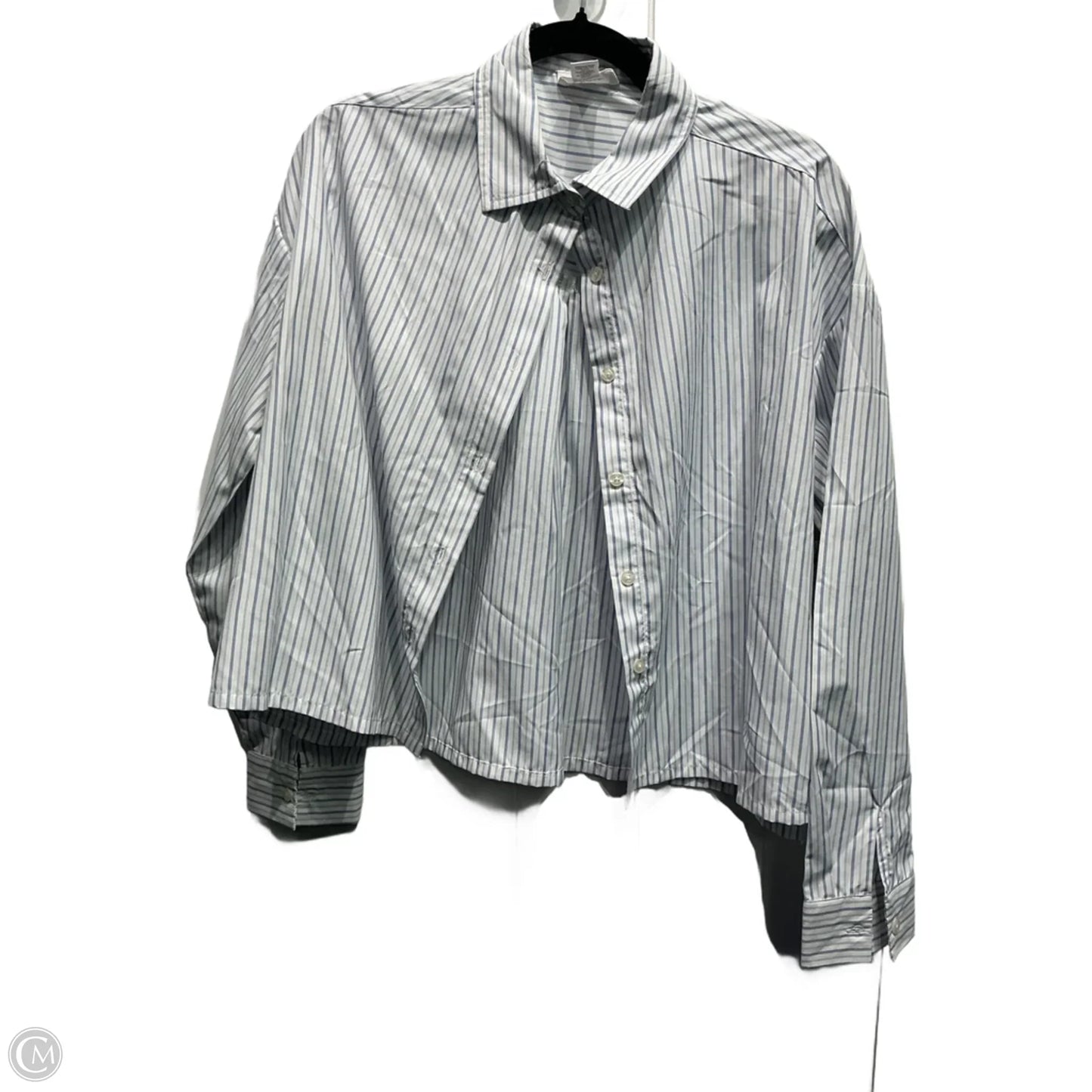 Top Long Sleeve By Japna In Blue & White, Size: S