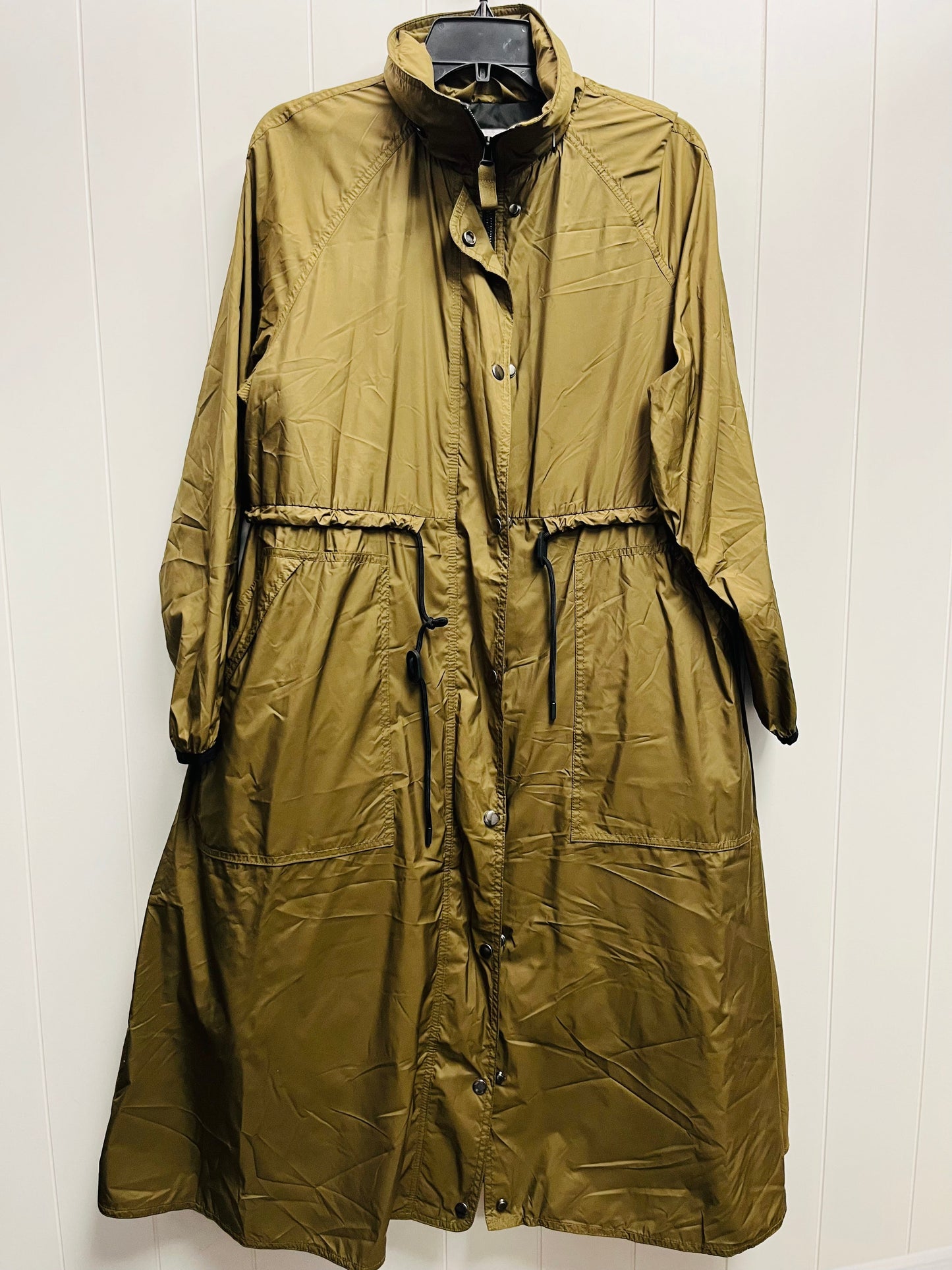 Coat Trench Coat By Banana Republic In Green, Size: S