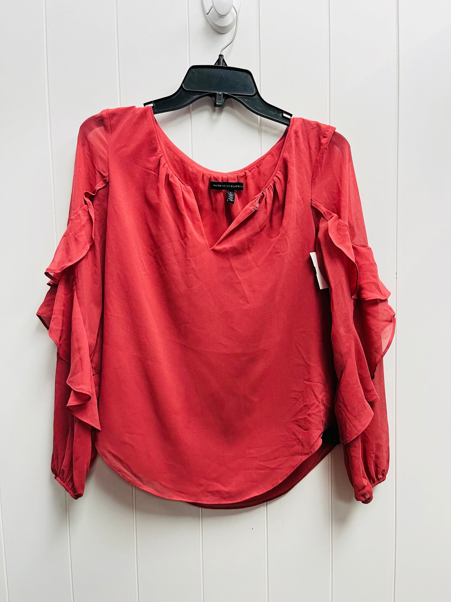 Top Long Sleeve By White House Black Market In Red, Size: 2