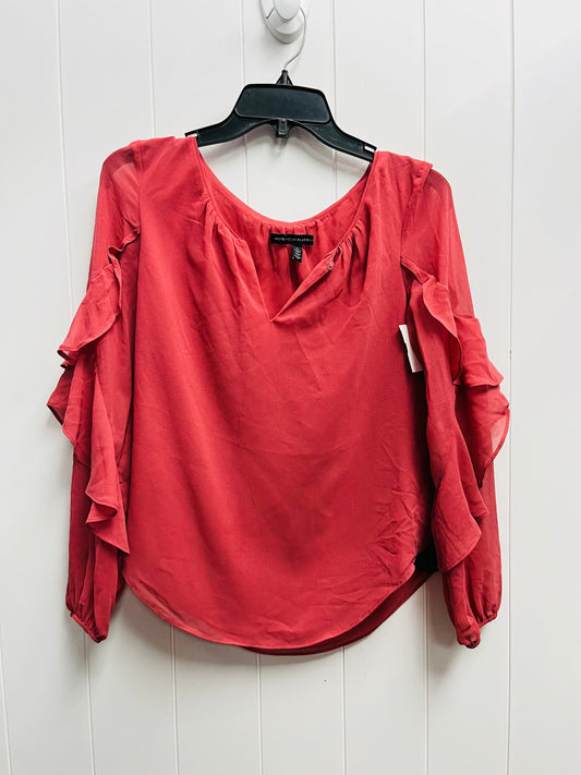 Top Long Sleeve By White House Black Market In Red, Size: 2