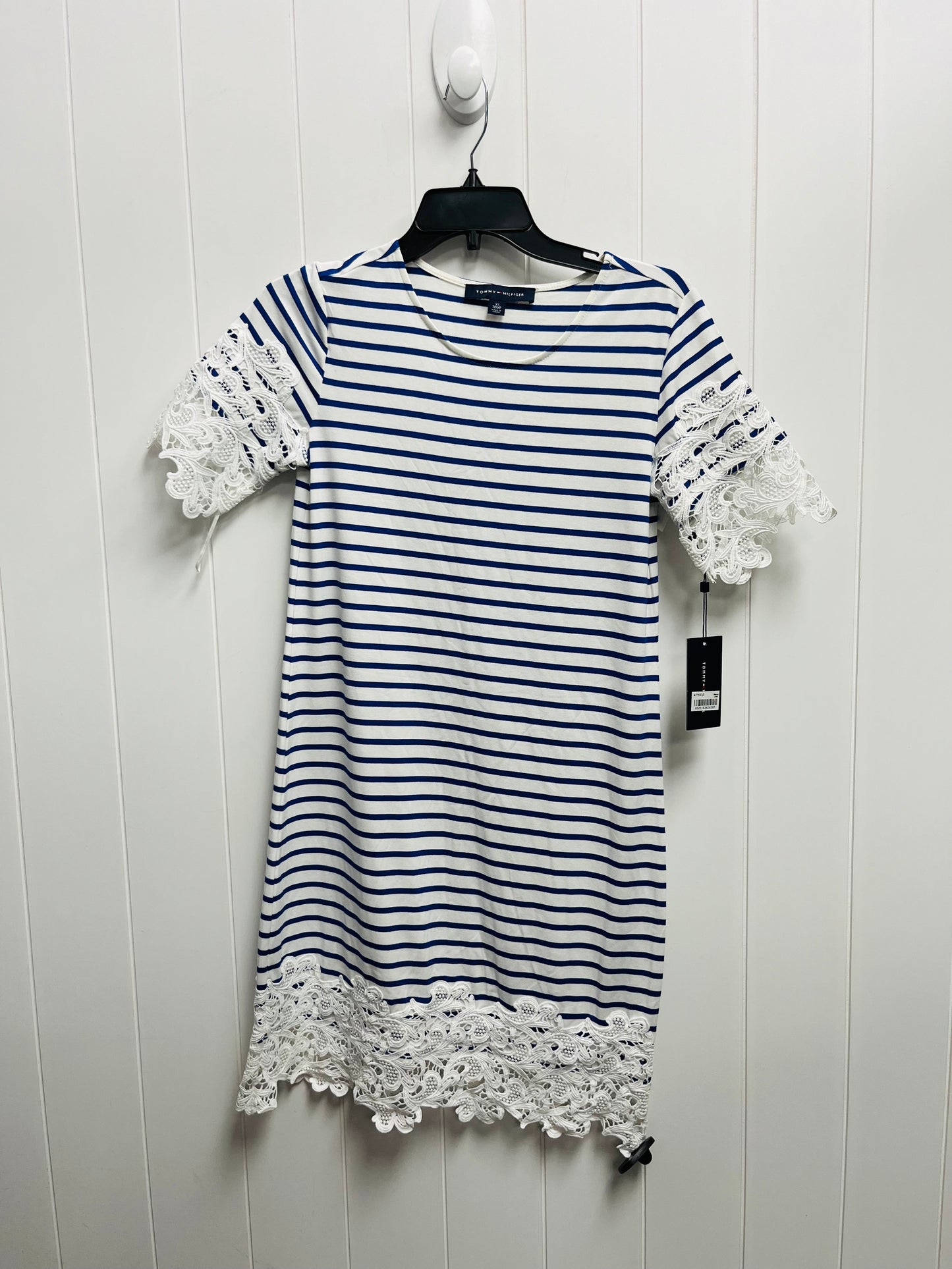 Dress Work By Tommy Hilfiger In Blue & White, Size: Xs