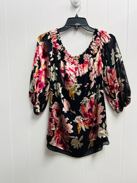 Top Long Sleeve By White House Black Market In Black & Pink, Size: S