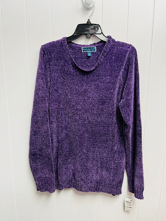 Sweater By Karen Scott In Purple, Size: L