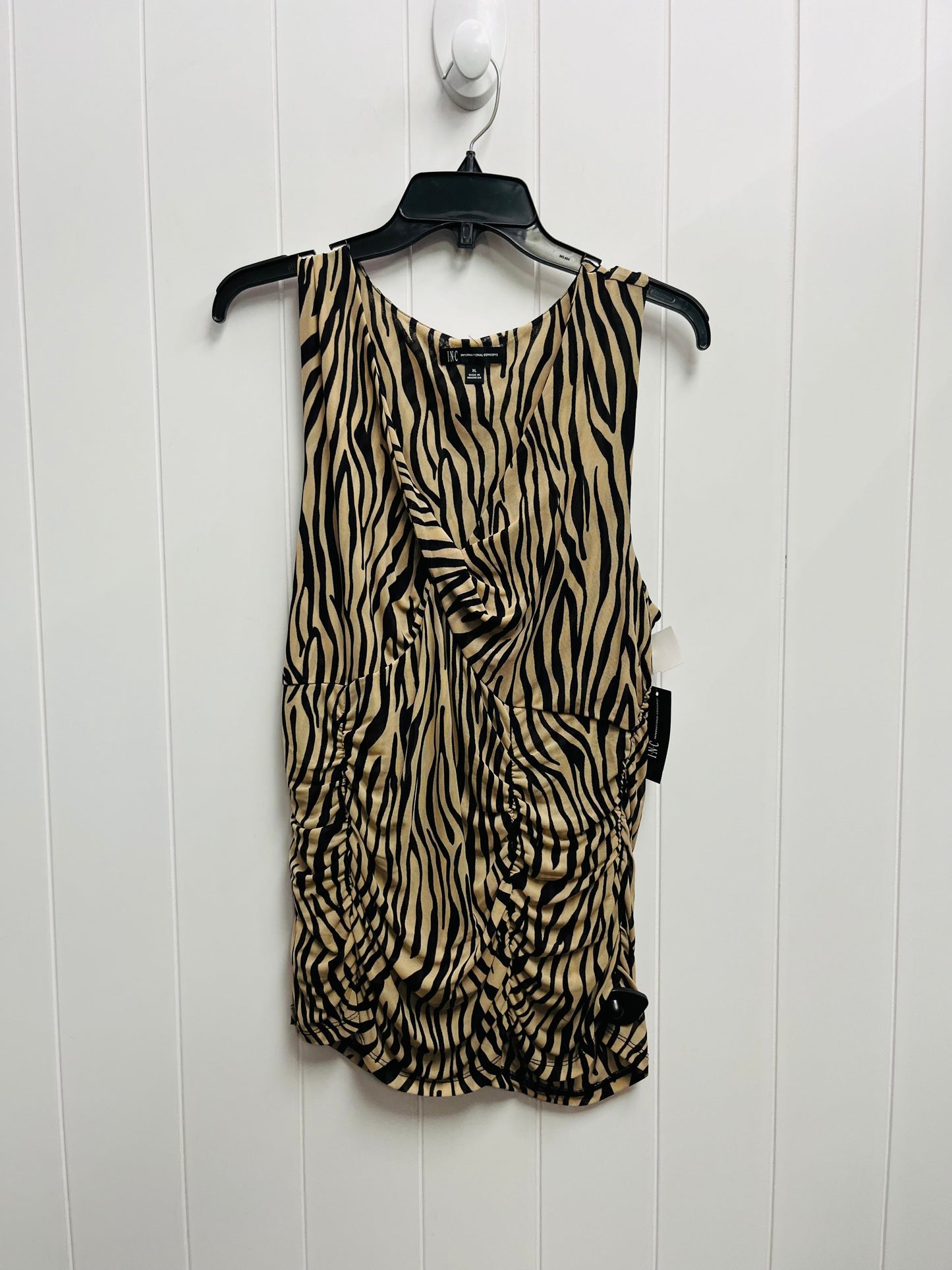 Top Sleeveless By Inc In Animal Print, Size: Xl