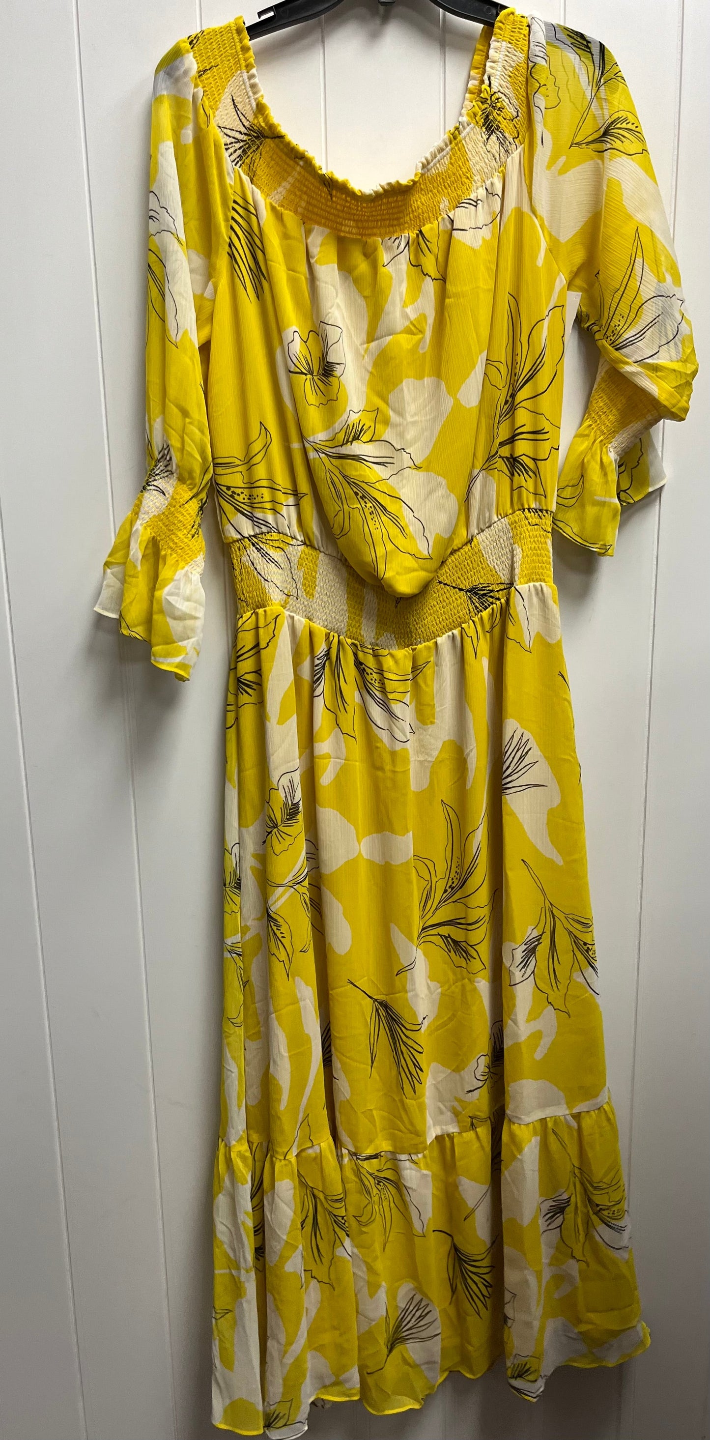 Yellow Dress Casual Maxi Chicos, Size Xl