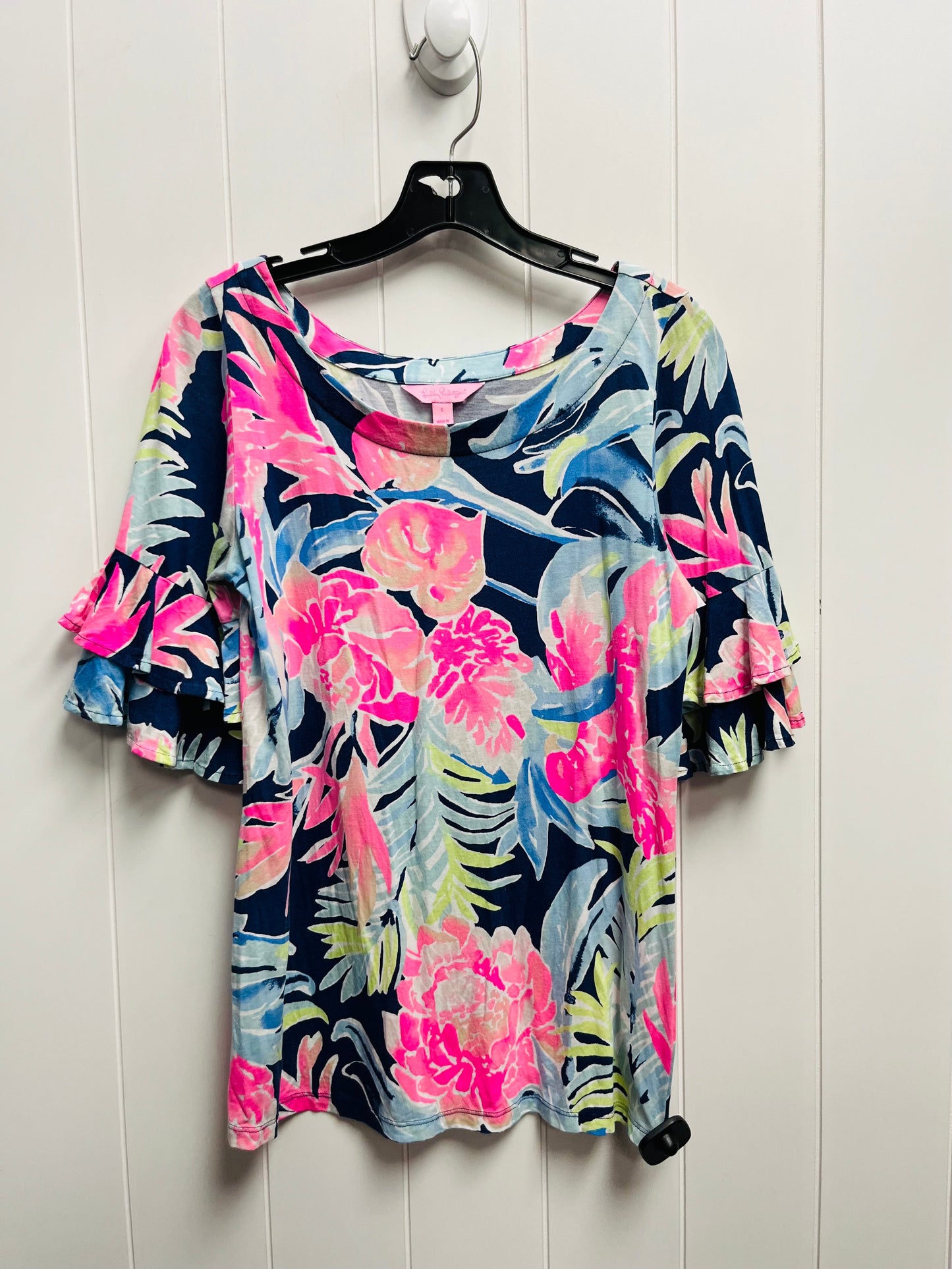 Blue & Pink Top Short Sleeve Lilly Pulitzer, Size S