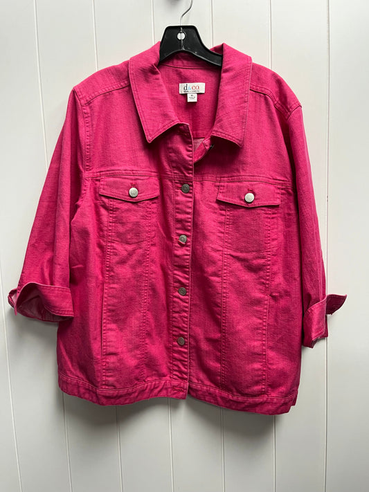 Pink Denim Jacket Denim Denim And Company, Size Xl