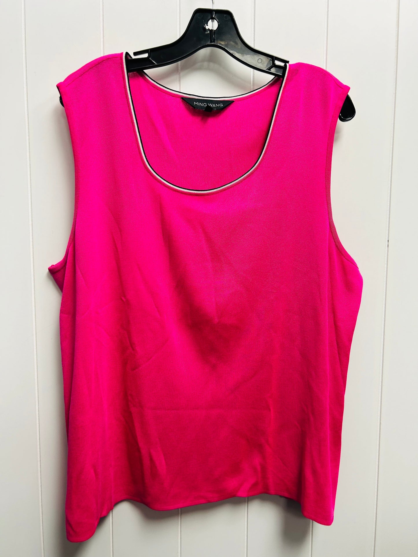 Pink Top Sleeveless Ming Wang, Size 1x