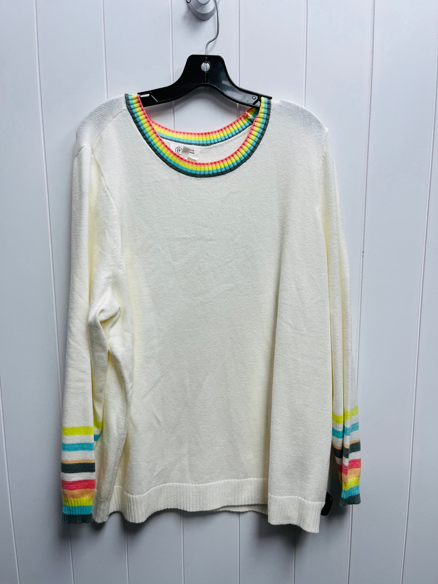 Cream & Pink Sweater Candace Cameron Bure, Size 1x