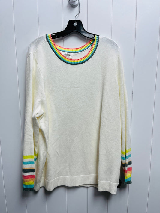 Cream & Pink Sweater Candace Cameron Bure, Size 1x