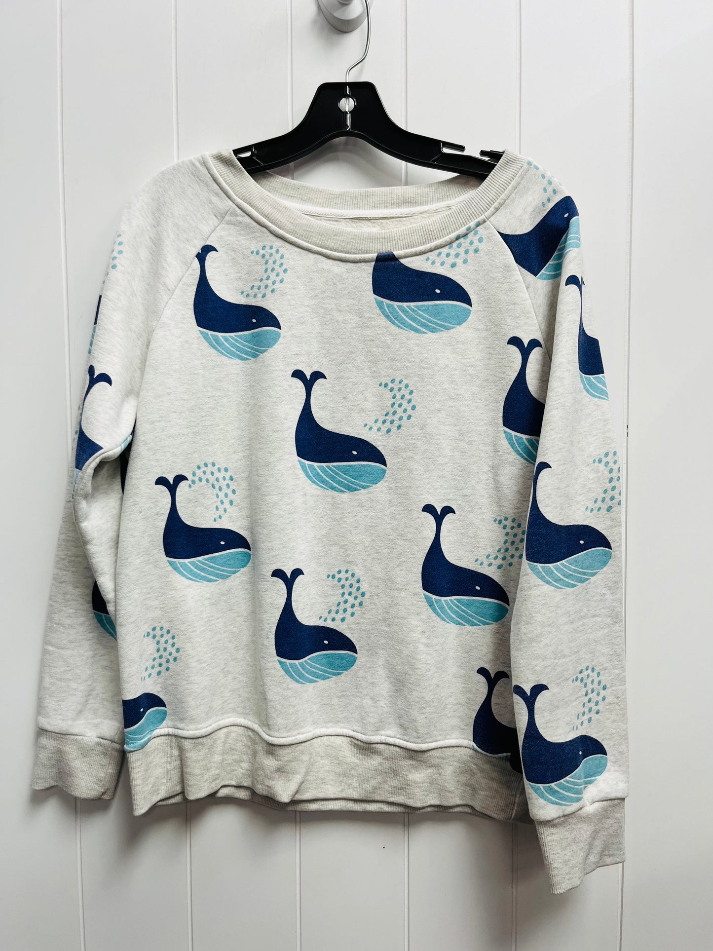 Sweatshirt Crewneck By Clothes Mentor In Blue & Grey, Size: M