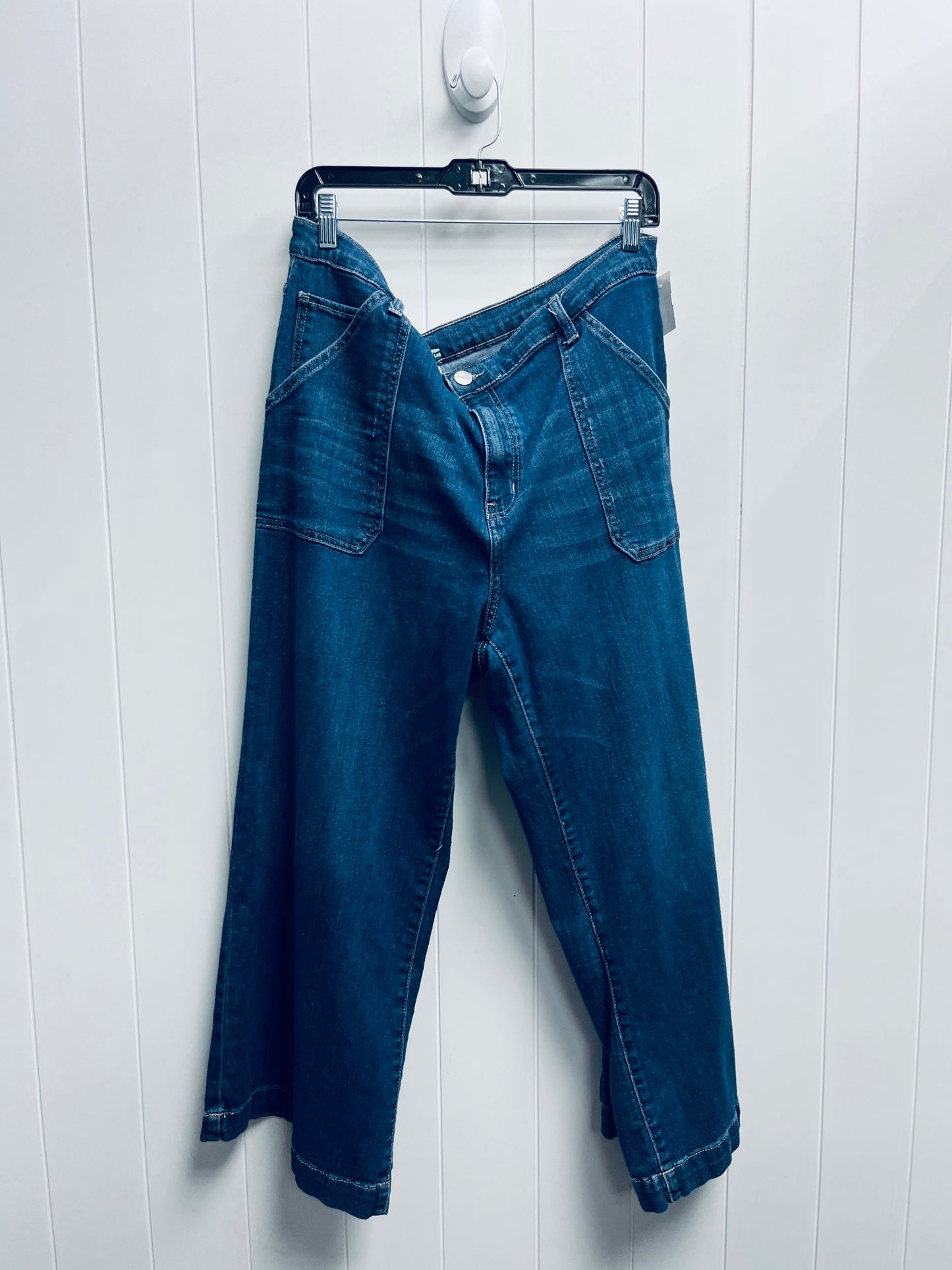 JEANS WIDE LEG TIME AND TRU in BLUE DENIM, Size: 20