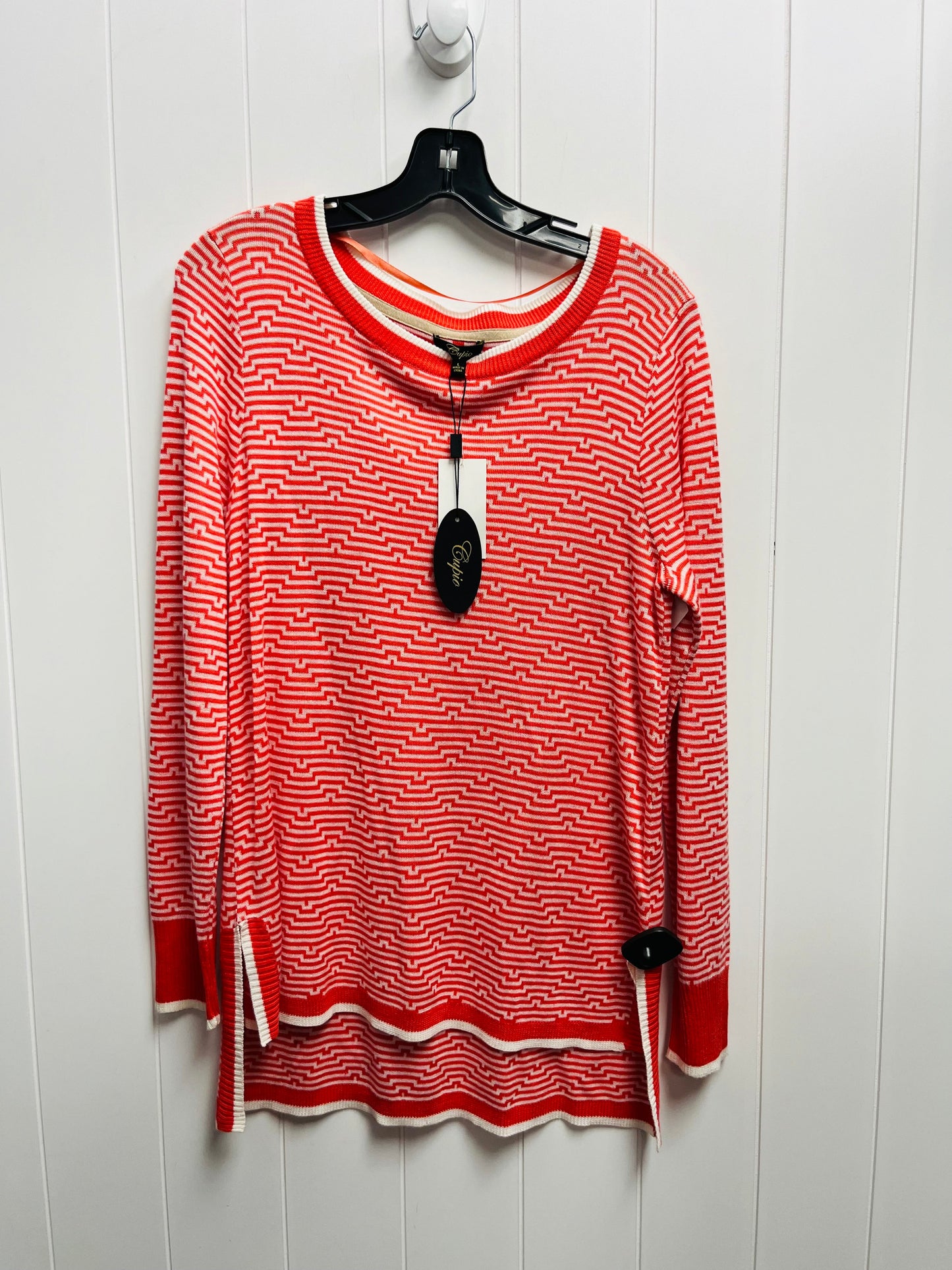 Sweater By Cupio In Red & White, Size: L