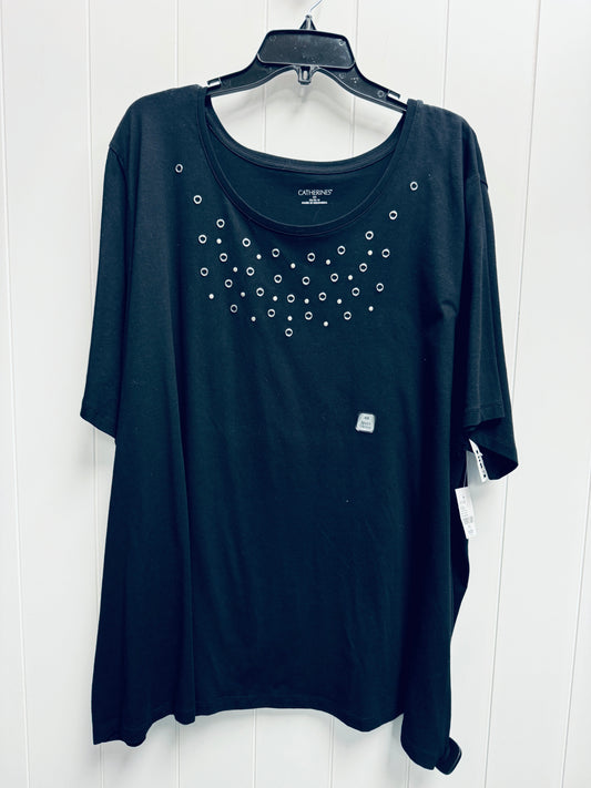 Top Short Sleeve By Catherines In Black Silver, Size: 4x