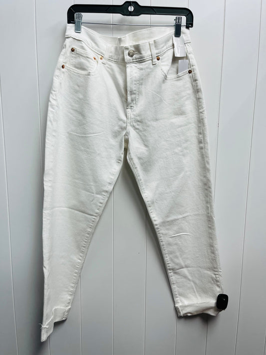 Jeans Straight By Gap In White Denim, Size: 8