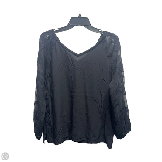 Top Long Sleeve By Loft In Black, Size: M