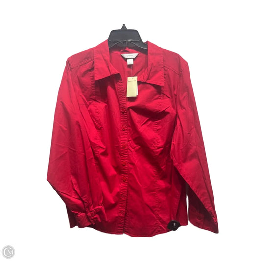 Top Long Sleeve By Cj Banks In Red, Size: 2x