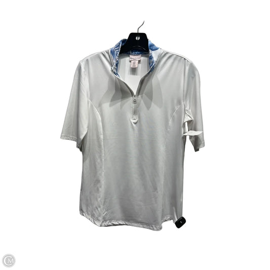Top Short Sleeve By Tommy Bahama In Blue & White, Size: S