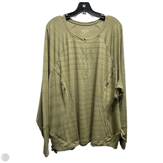 Athletic Top Long Sleeve Collar By Athleta In Green, Size: 3x