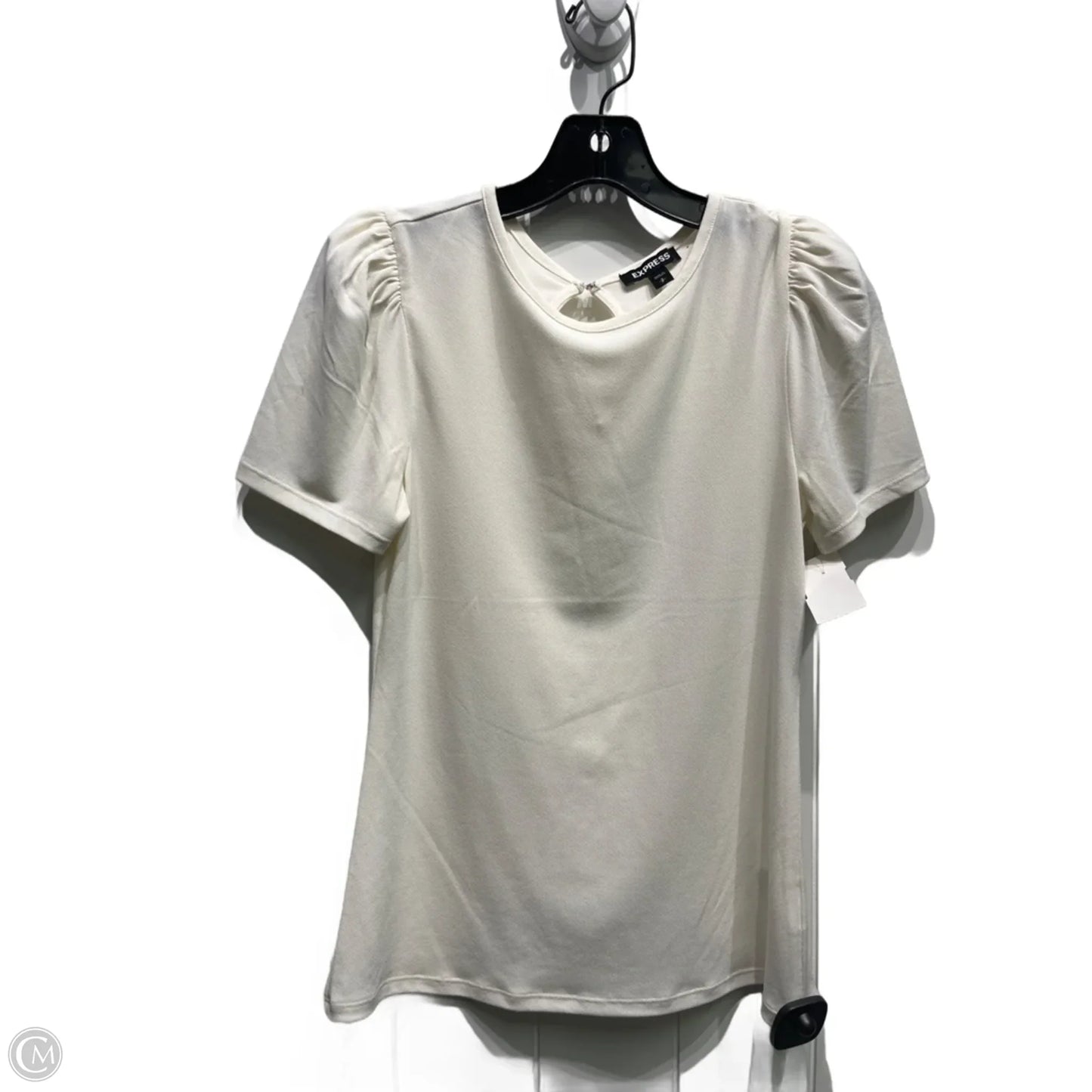 Top Short Sleeve By Express In Cream, Size: S