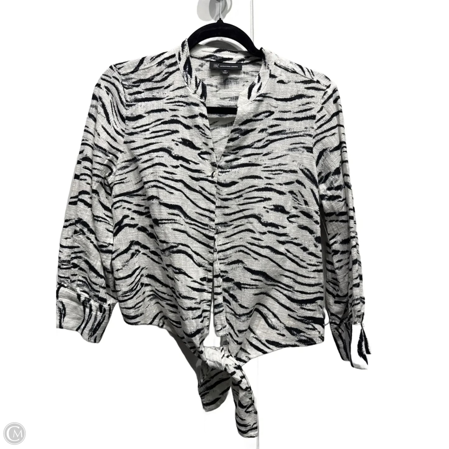 Top Long Sleeve By Inc In Black & White, Size: Xs