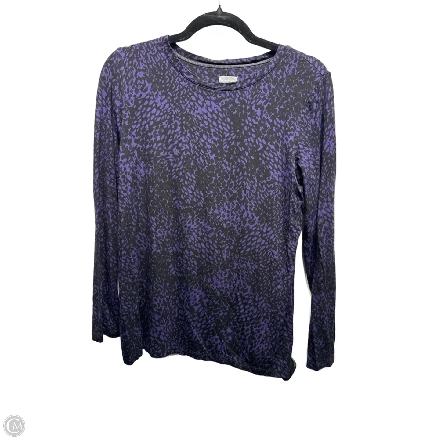 Top Long Sleeve By Chicos In Black & Purple, Size: M